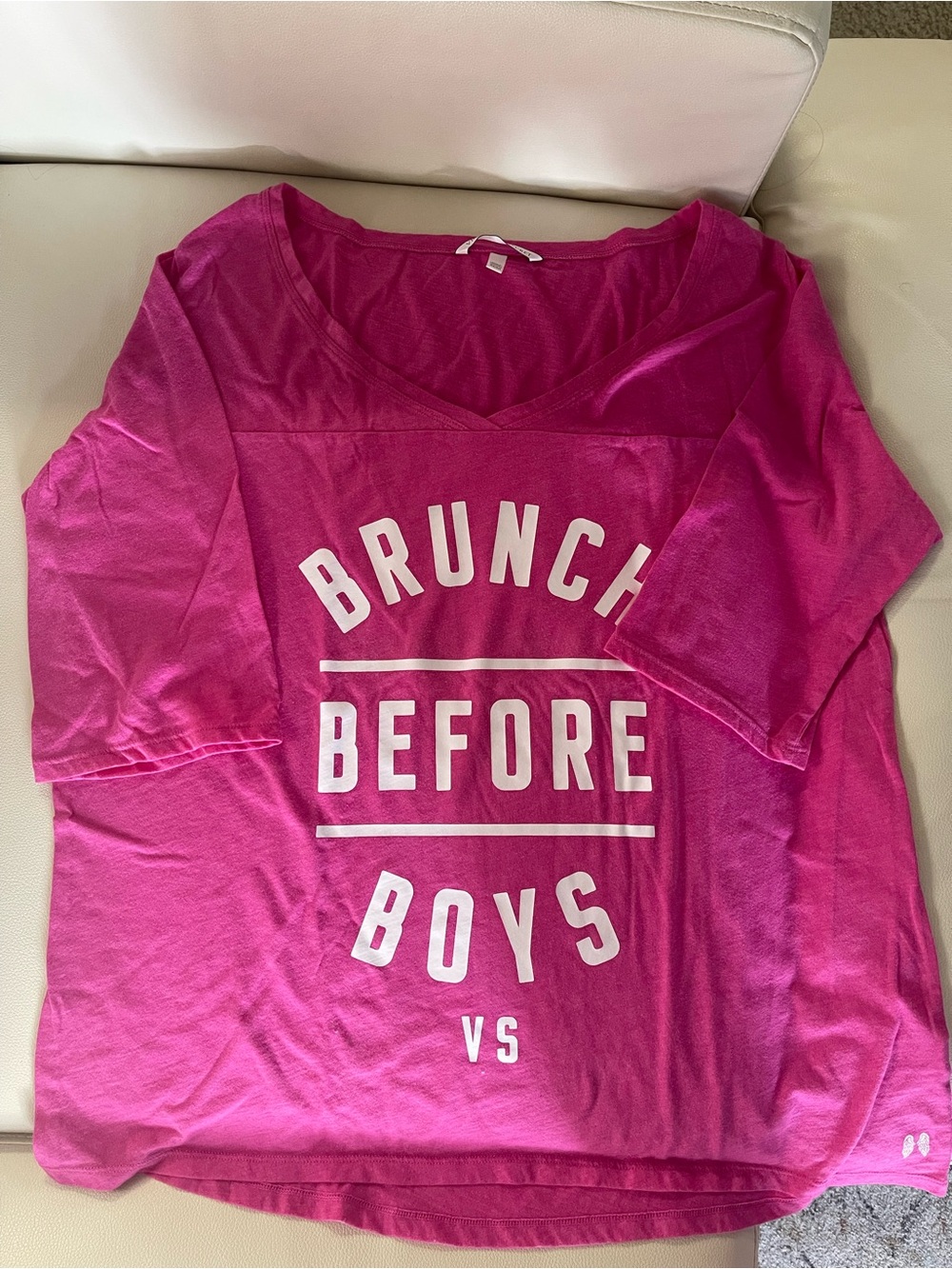 Victoria's Secret Bright Pink "Brunch Before Boys" Graphic Tee